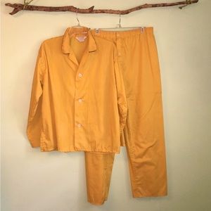 Vintage Mens Goldenrod Pajama Set Size Large